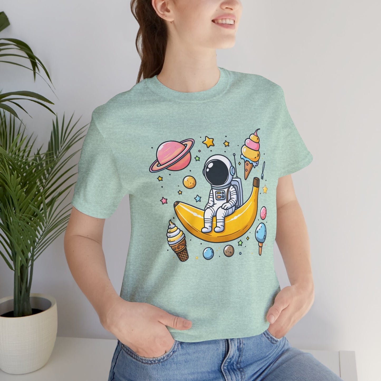 Astronaut in Banana Split Space Unisex T-Shirt