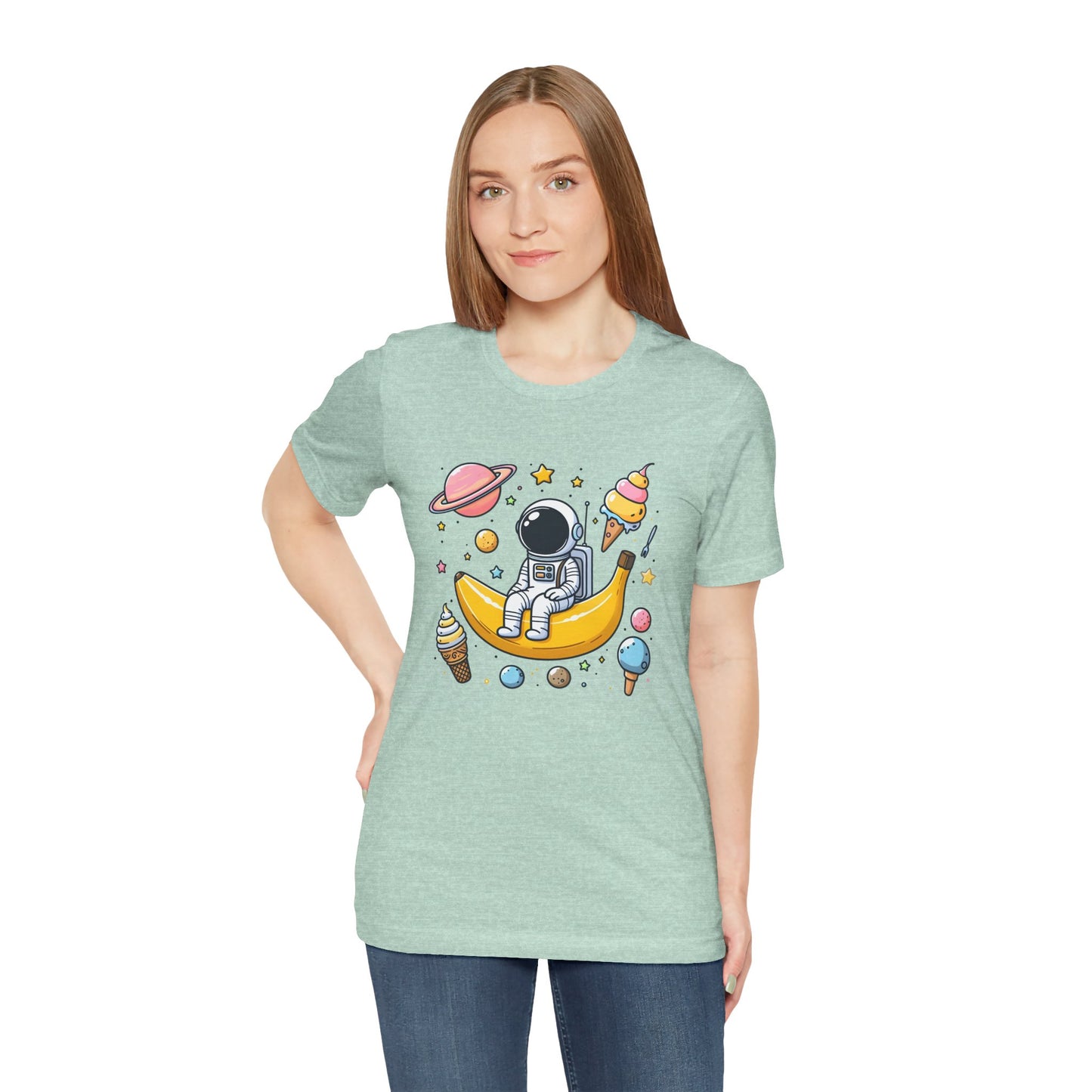 Astronaut in Banana Split Space Unisex T-Shirt