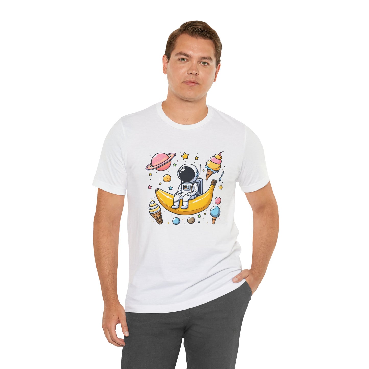 Astronaut in Banana Split Space Unisex T-Shirt