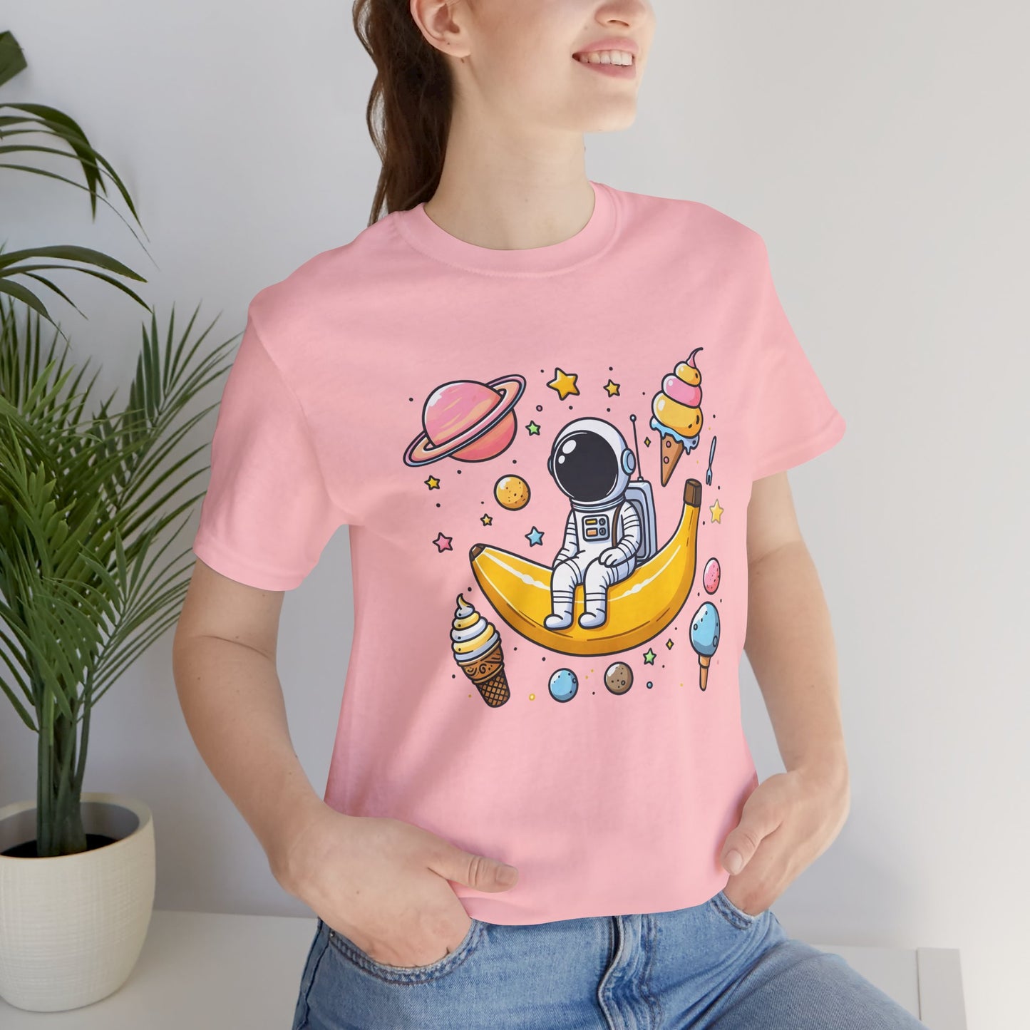 Astronaut in Banana Split Space Unisex T-Shirt