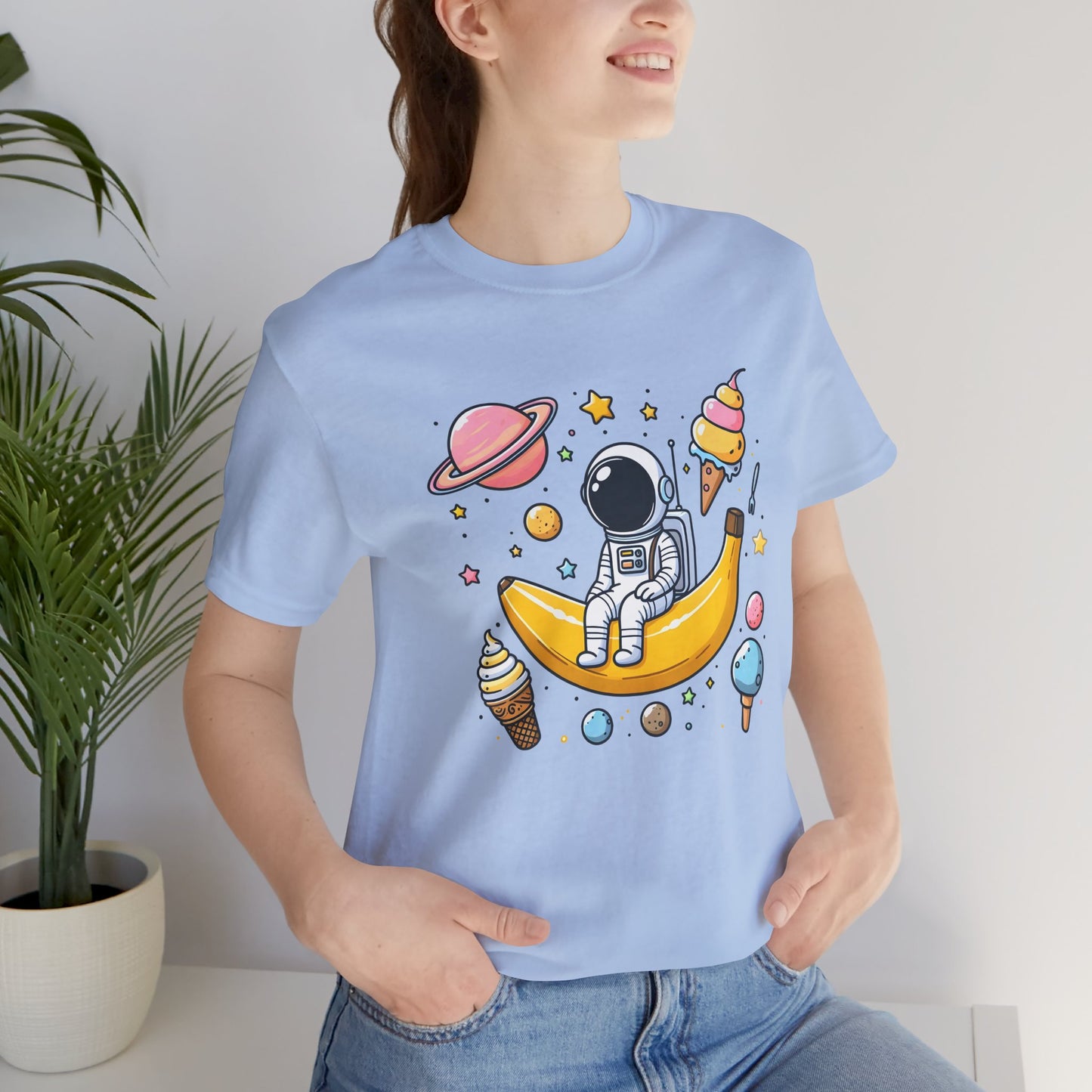 Astronaut in Banana Split Space Unisex T-Shirt