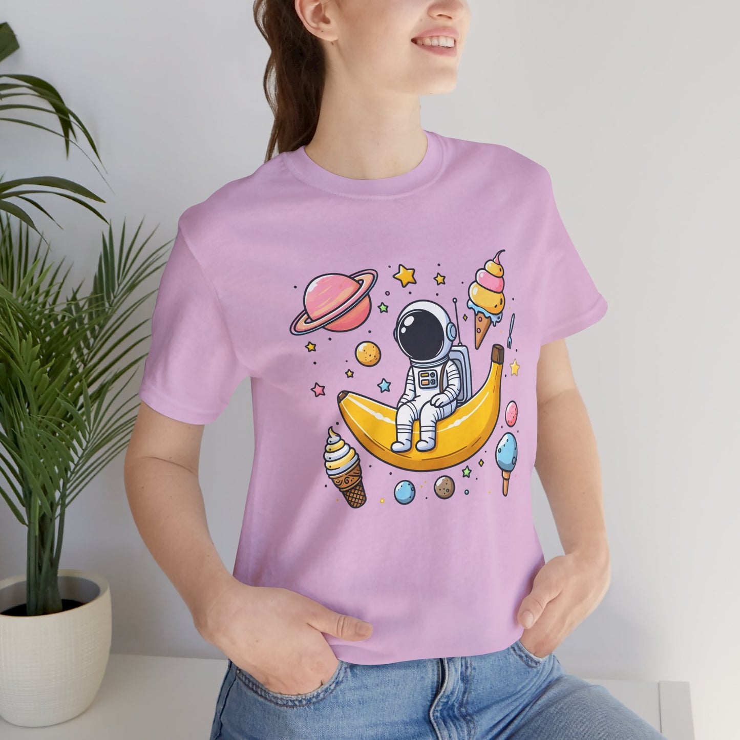 Astronaut in Banana Split Space Unisex T-Shirt