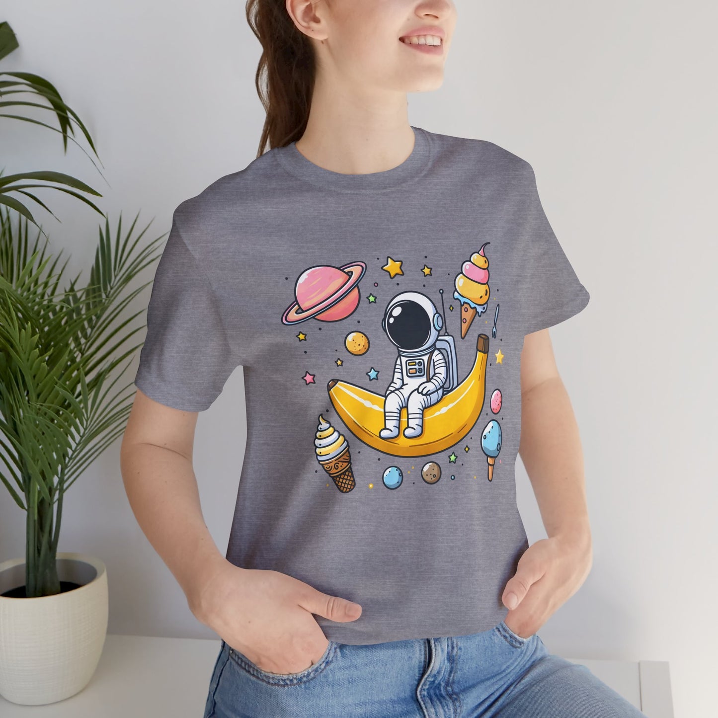 Astronaut in Banana Split Space Unisex T-Shirt