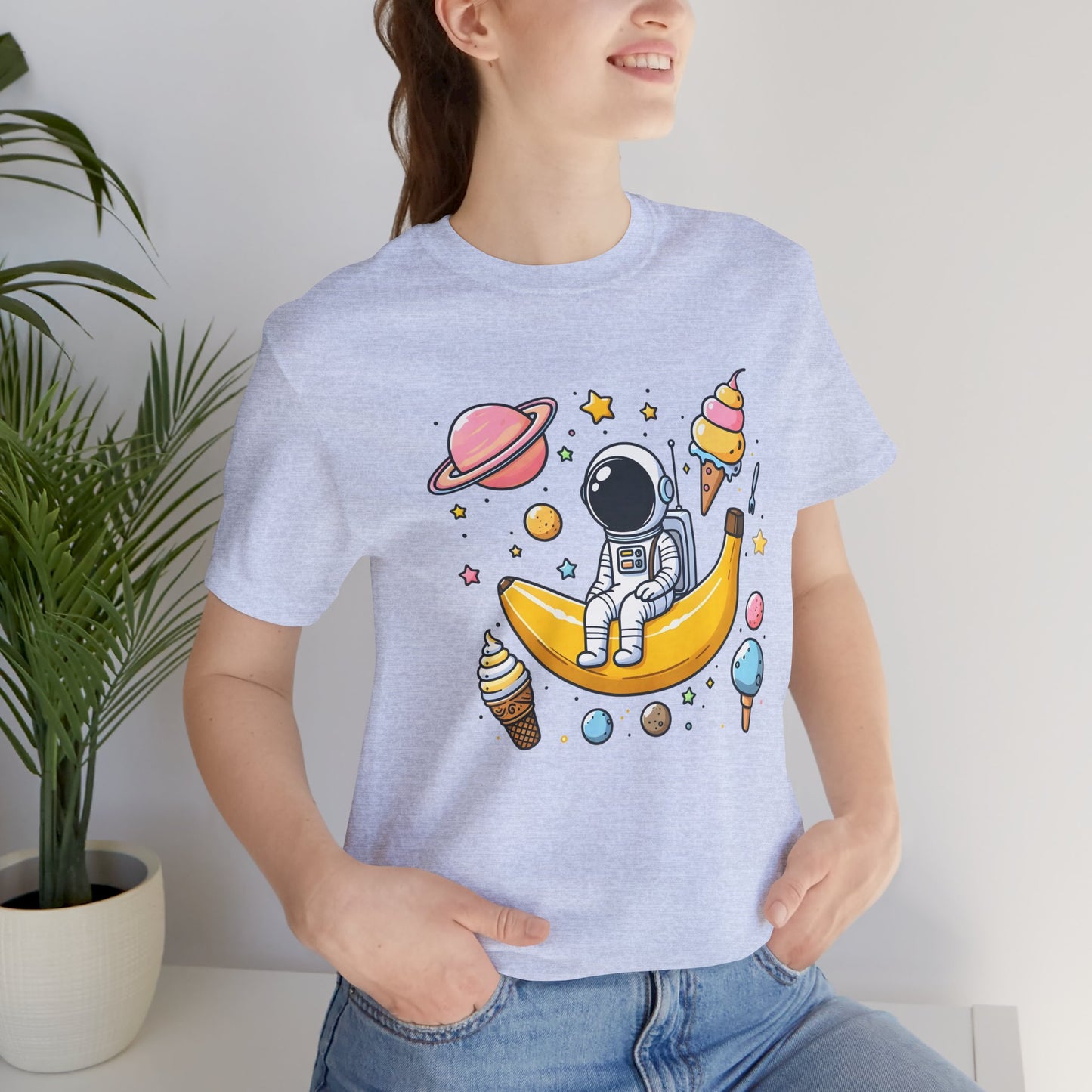 Astronaut in Banana Split Space Unisex T-Shirt