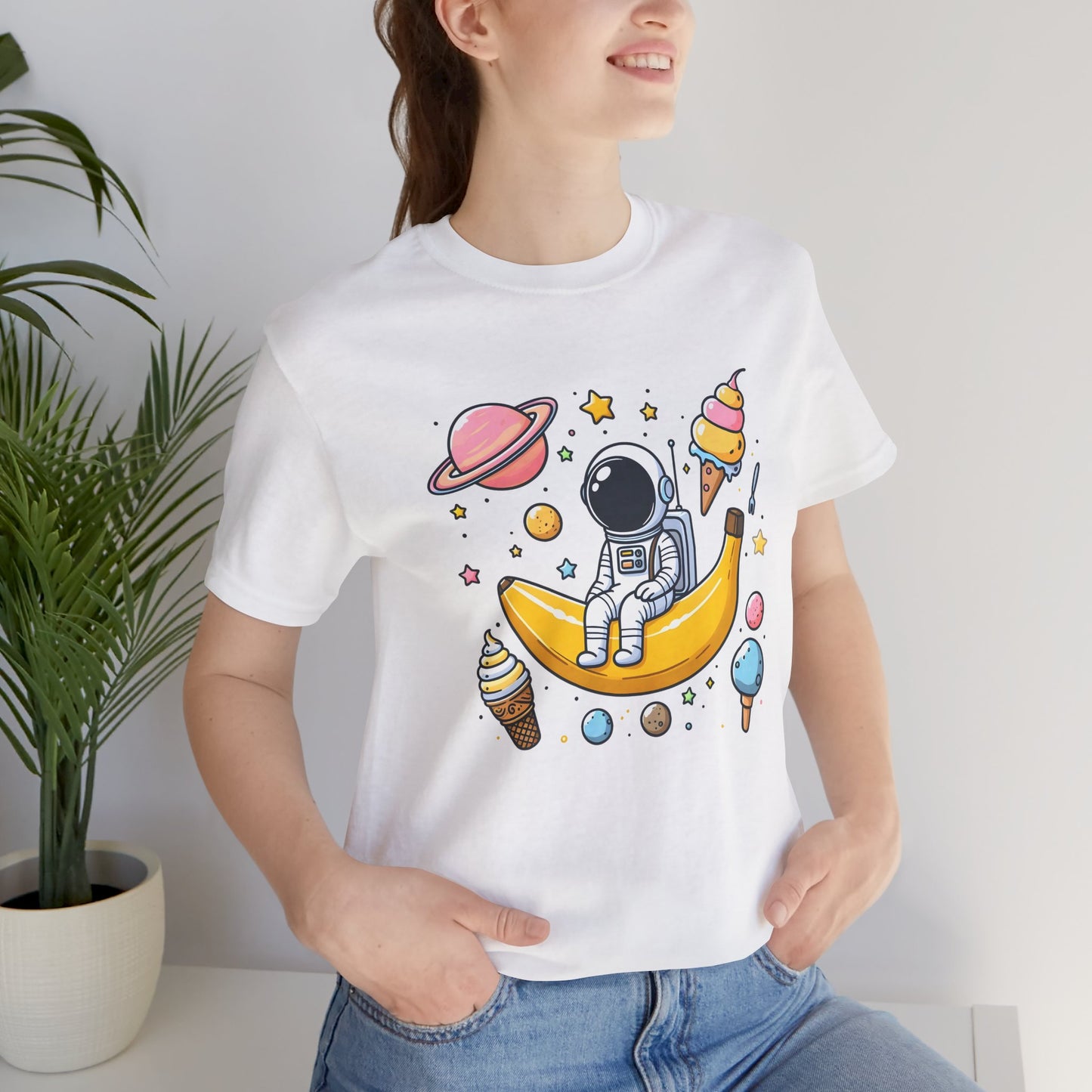 Astronaut in Banana Split Space Unisex T-Shirt
