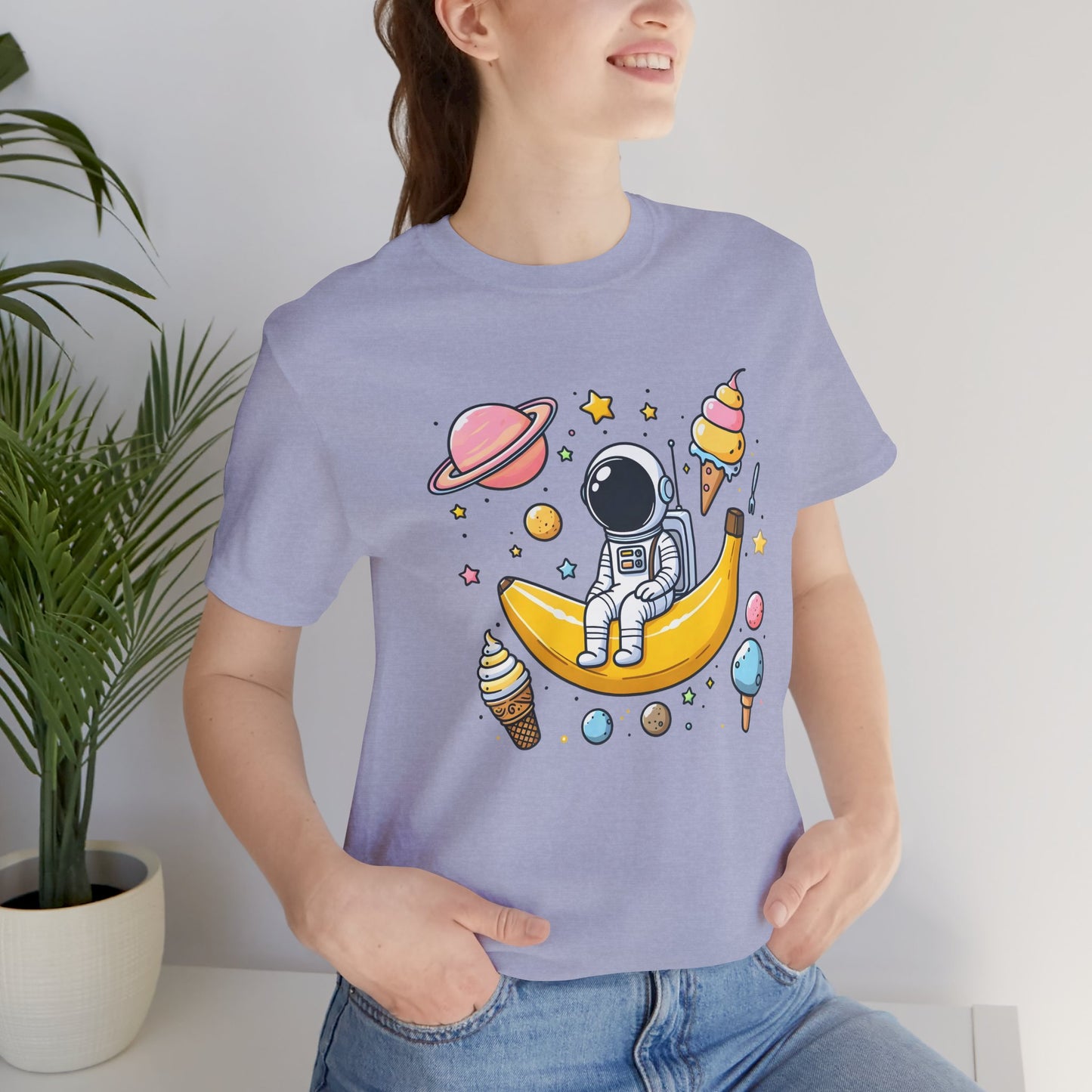 Astronaut in Banana Split Space Unisex T-Shirt