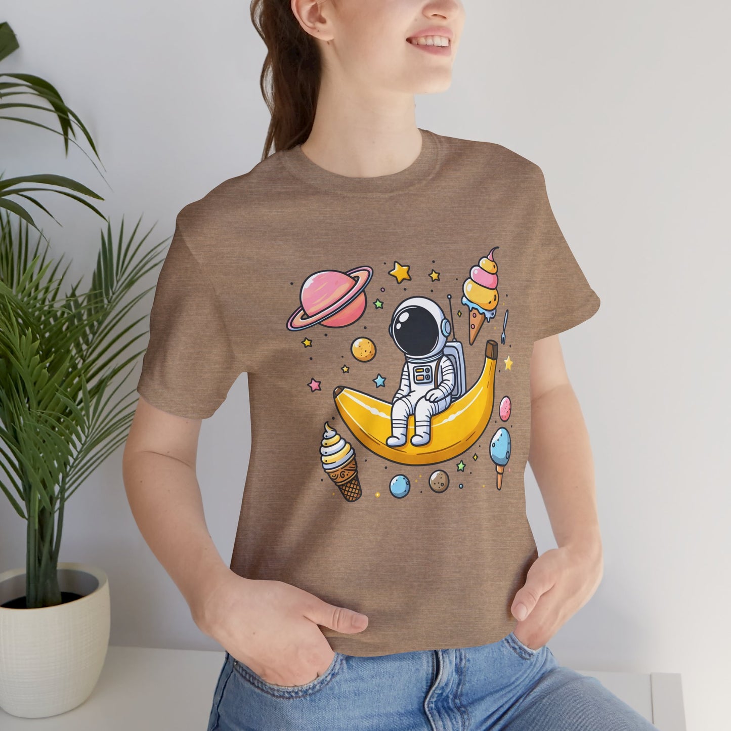 Astronaut in Banana Split Space Unisex T-Shirt