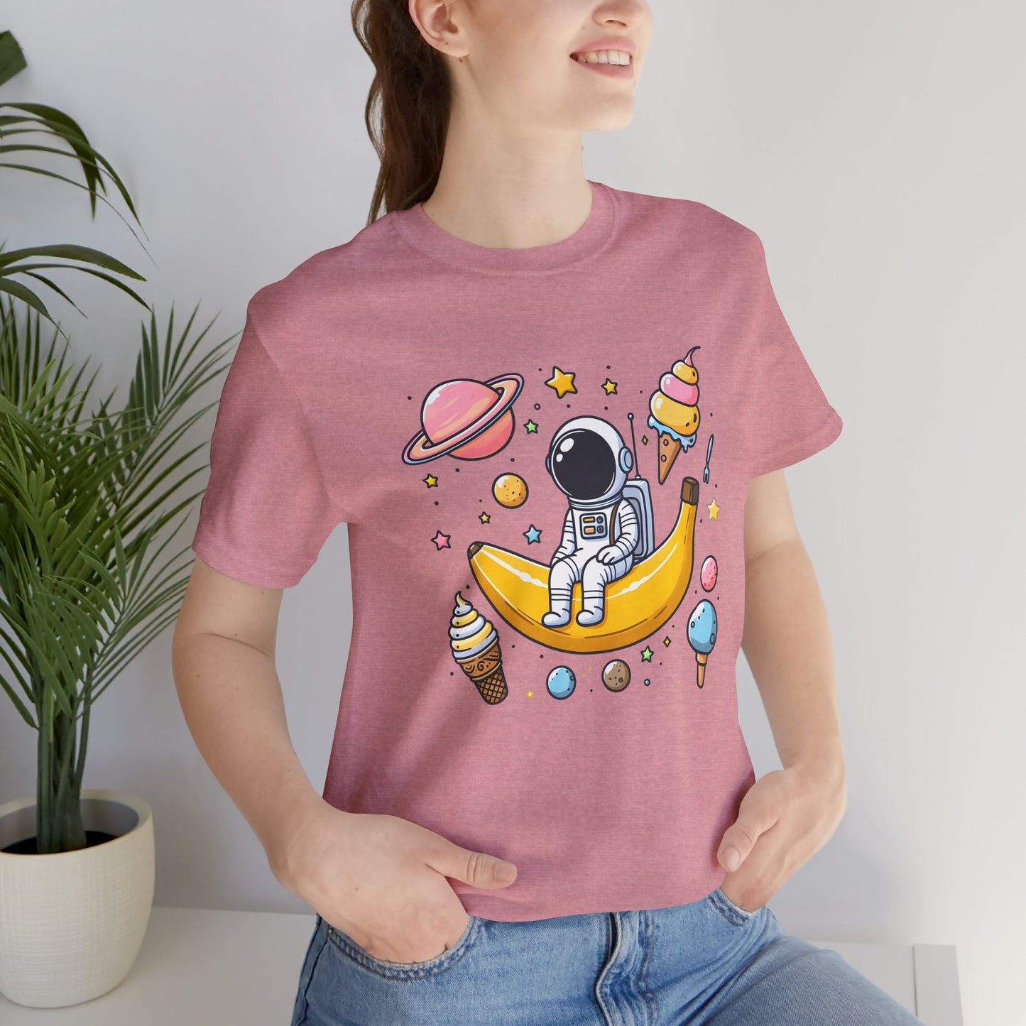 Astronaut in Banana Split Space Unisex T-Shirt