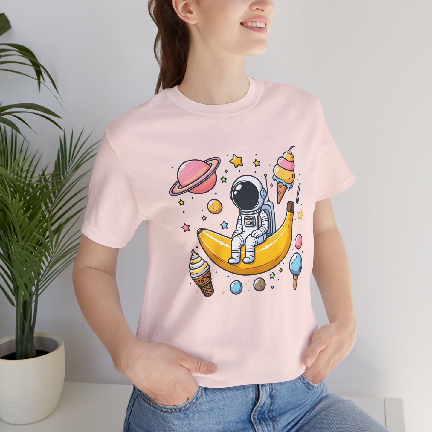 Astronaut in Banana Split Space Unisex T-Shirt